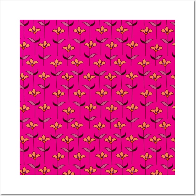 Pink Floral Pattern Wall Art by FloralPatterns